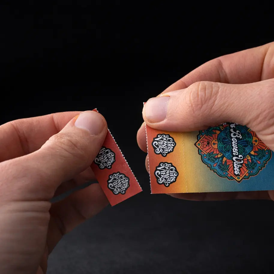 Crutch Card being separated into an individual rolling tip.